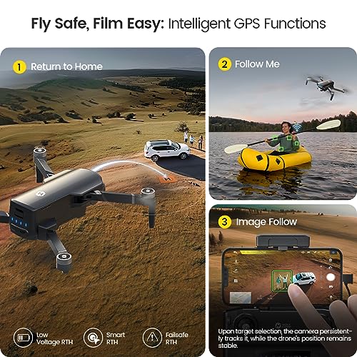 GPS Drone with 4K UHD Camera, Foldable FPV RC Quadcopter with Brushless Motor J828