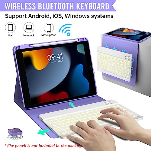 Rose Gold 360° Rotatable Bluetooth Keyboard Case for 10.2 inch iPad R676