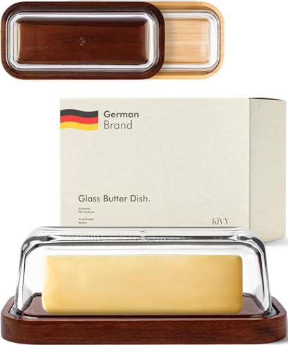 Glass butter dish with airtight lid V56688