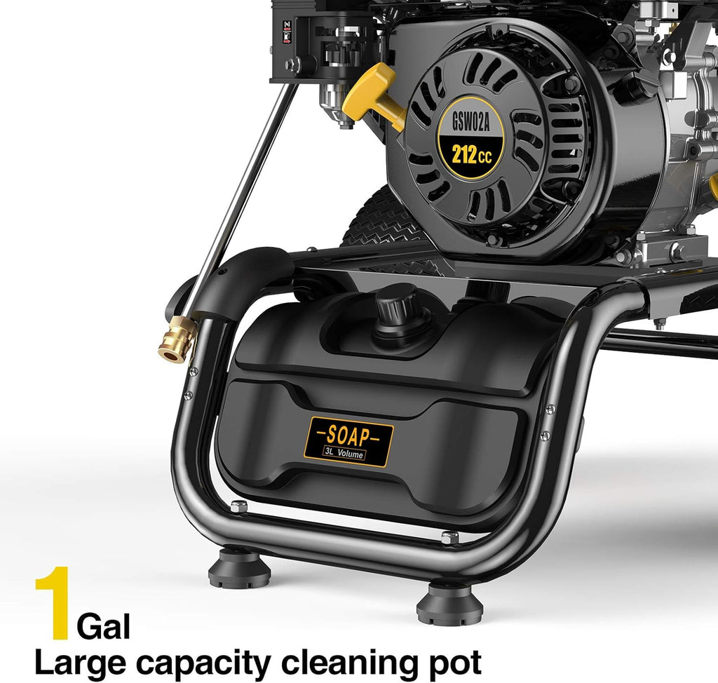3500PSI Gas Pressure Washer 2.6GPM 212CC Power Washer with 50FT Hose and 5 Adjustable Nozzles A16658
