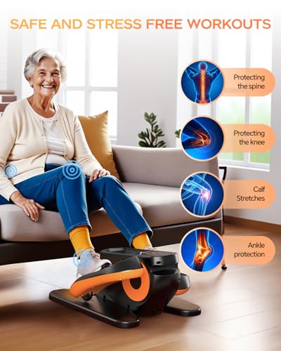 Ellipse Leg Exerciser with 12 Adjustable Speed, Remote Control & Non-Slip Foot Straps U887436
