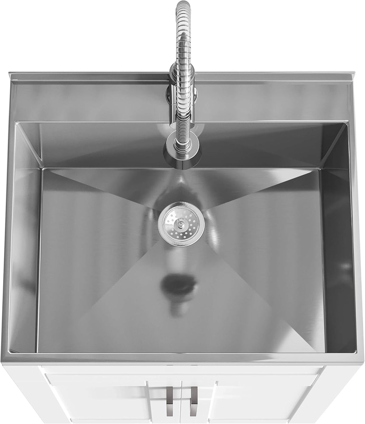 24 inch Laundry Cabinet with Faucet and Stainless Steel Sink L7179