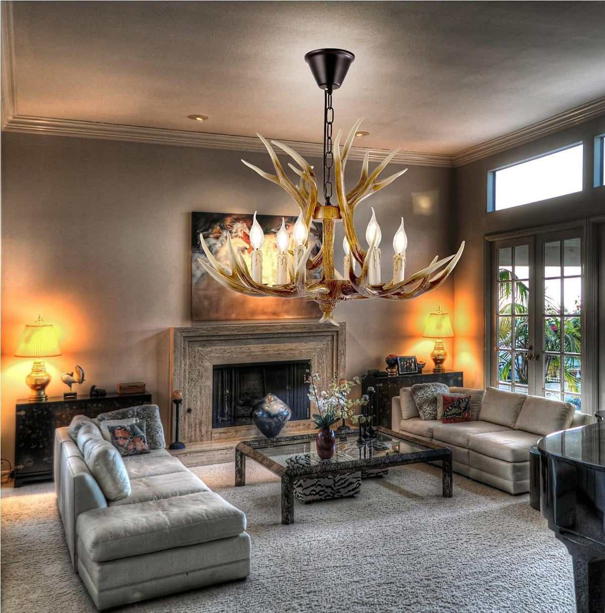 6 Lights Antler Chandelier T511