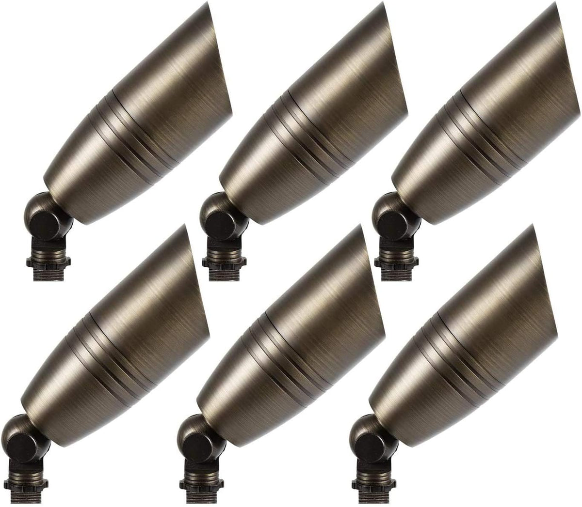 Solid Brass 12V Low Voltage Landscape Spotlight 6 Packs V63717
