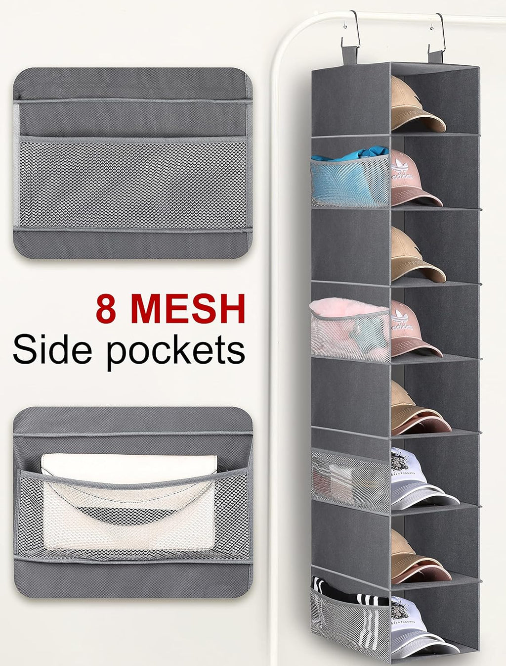 3-Tier Long Shoe Rack and 8-Shelf Hanging Shoe Organizer W967865