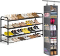 3-Tier Long Shoe Rack and 8-Shelf Hanging Shoe Organizer W967865