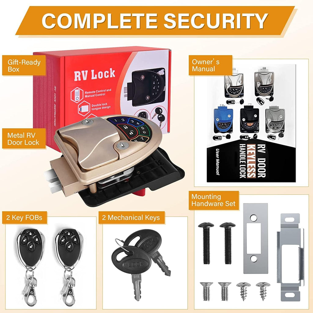 Waterproof RV Door Lock with Backlit Keypad J3766