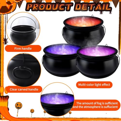 12" Large Black Witch Cauldron with Mist Maker Fogger M33311
