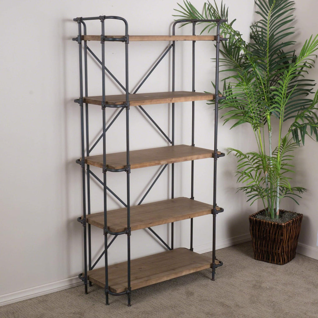 5-Shelf Solid Wood Bookcase N855181