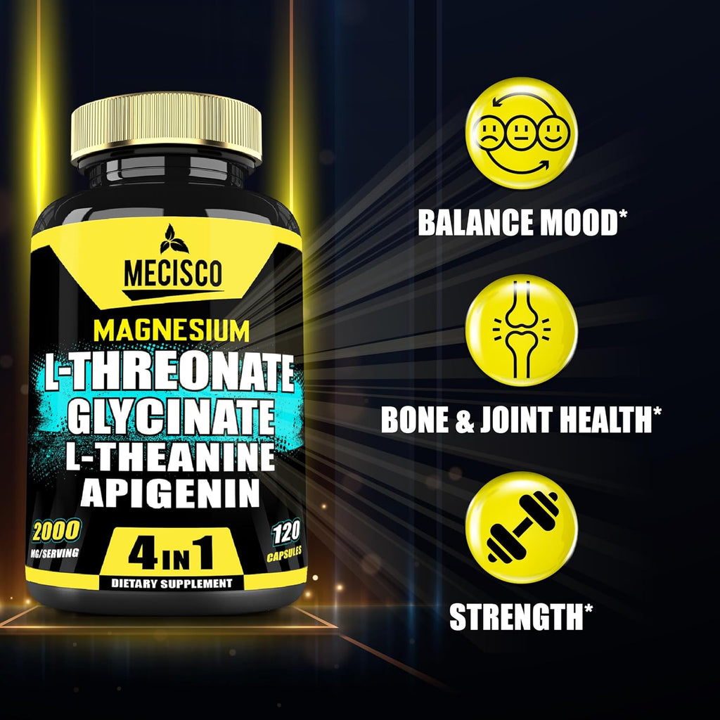 2000mg Magnesium Supplement with L-Theanine & Apigenin - 120 Capsules H645086