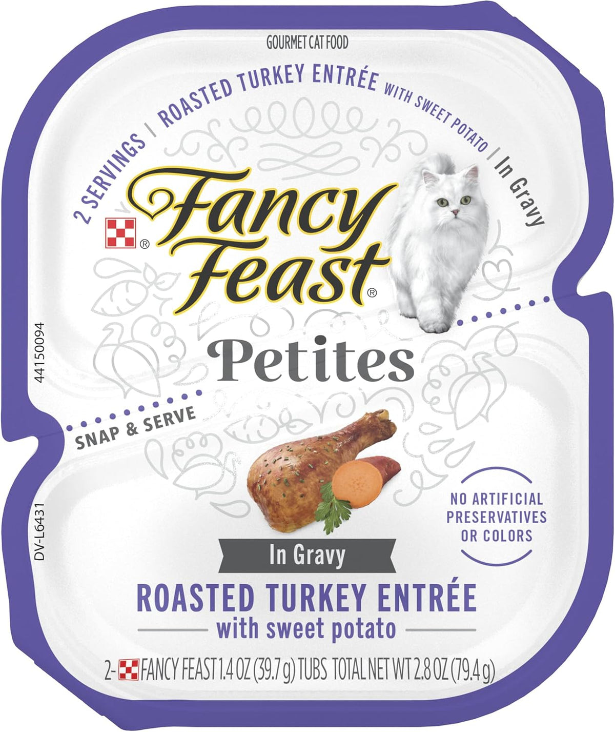 Petites Turkey & Sweet Potato Entree Wet Cat Food, Pack of 12, 2.8 oz. Tubs L630953