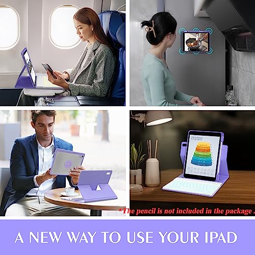 Rose Gold 360° Rotatable Bluetooth Keyboard Case for 10.2 inch iPad R676
