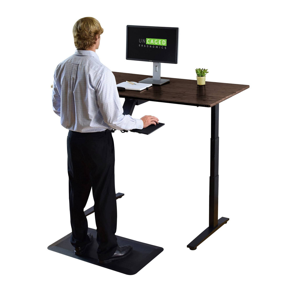 Black Bamboo Electric Adjustable Height Standing Desk M1965