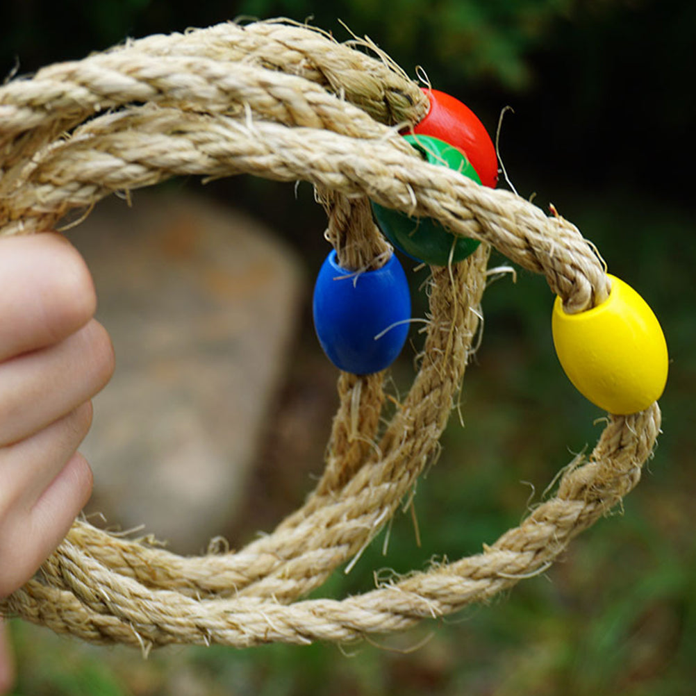 10 PCS Wooden Ring Toss Game Toy X68581
