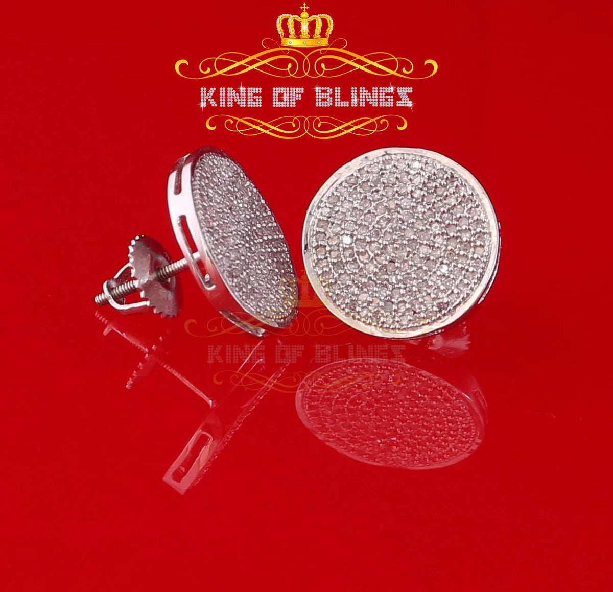925 Sterling Silver White Hip Hop Stud Earrings N557319