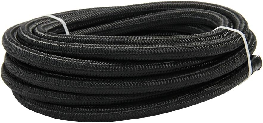 1/2" 8AN 16FT Nylon Stainless Steel Braided Fuel Line Kit H552564