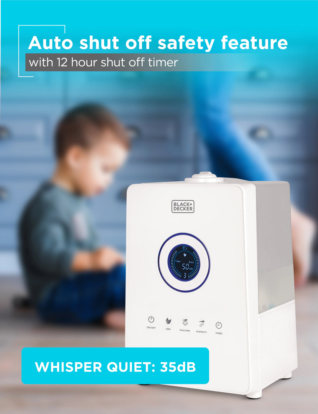 5.5 Liter Ultrasonic Humidifier with Digital Touch Panel Control and Remote G5710