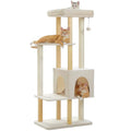 73 Inches Tall Wooden Cat Tree with Hammocks and Scratching Posts I48297