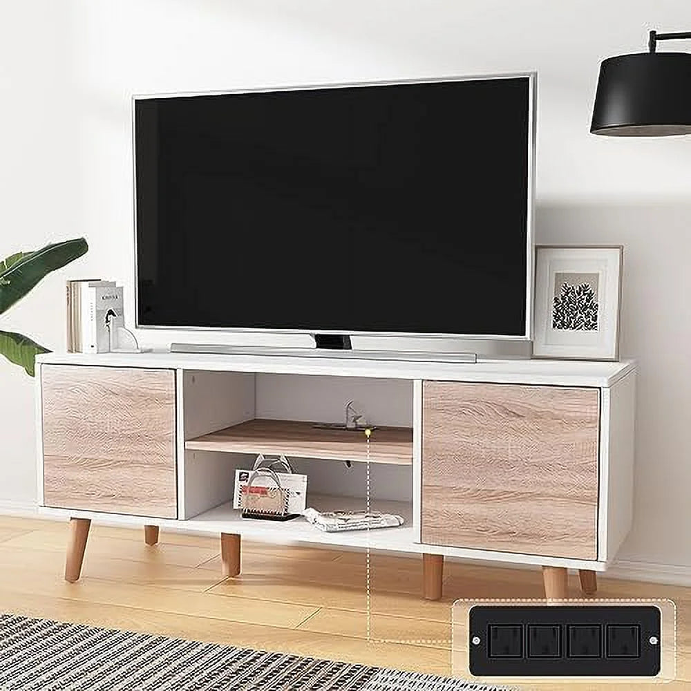 Black Walnut TV Stand with Push Up Doors C918
