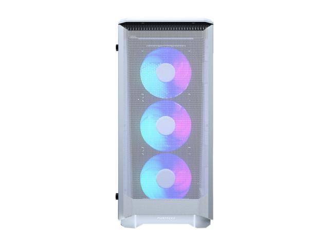 White Steel Tempered Glass ATX Mid Tower Computer Case R437