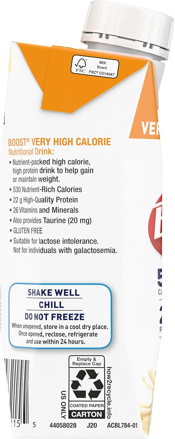 Very Vanilla High Calorie Nutritional Drink, 8 Fl Oz (Pack of 24) X700788