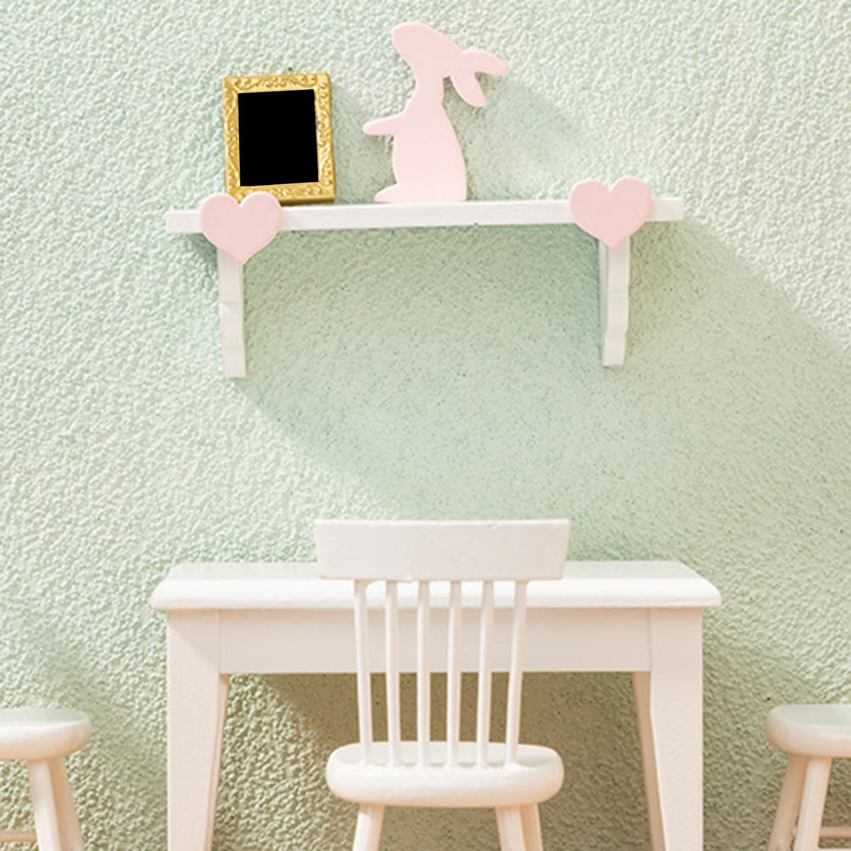 Mini Rabbit Rack Birch Dollhouse Shelf M361