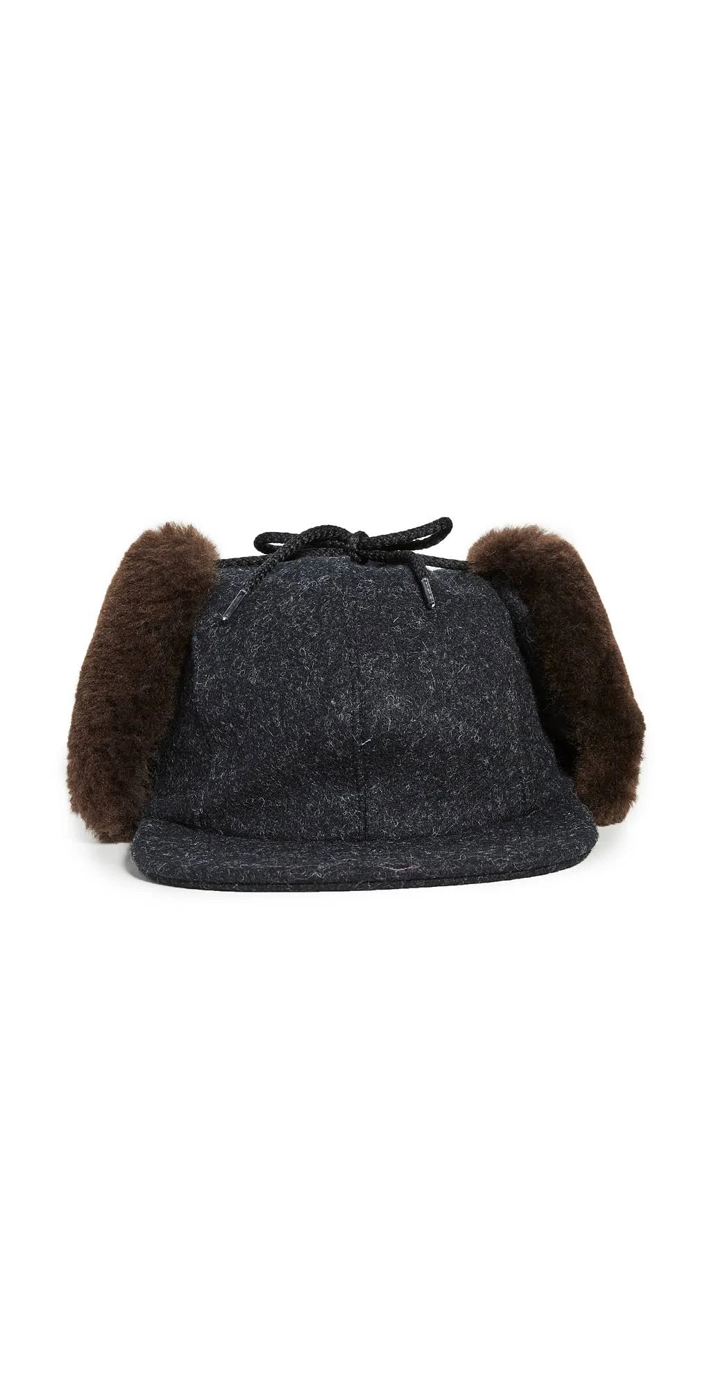 Charcoal Dark Brown Double Mackinaw Cap Q444