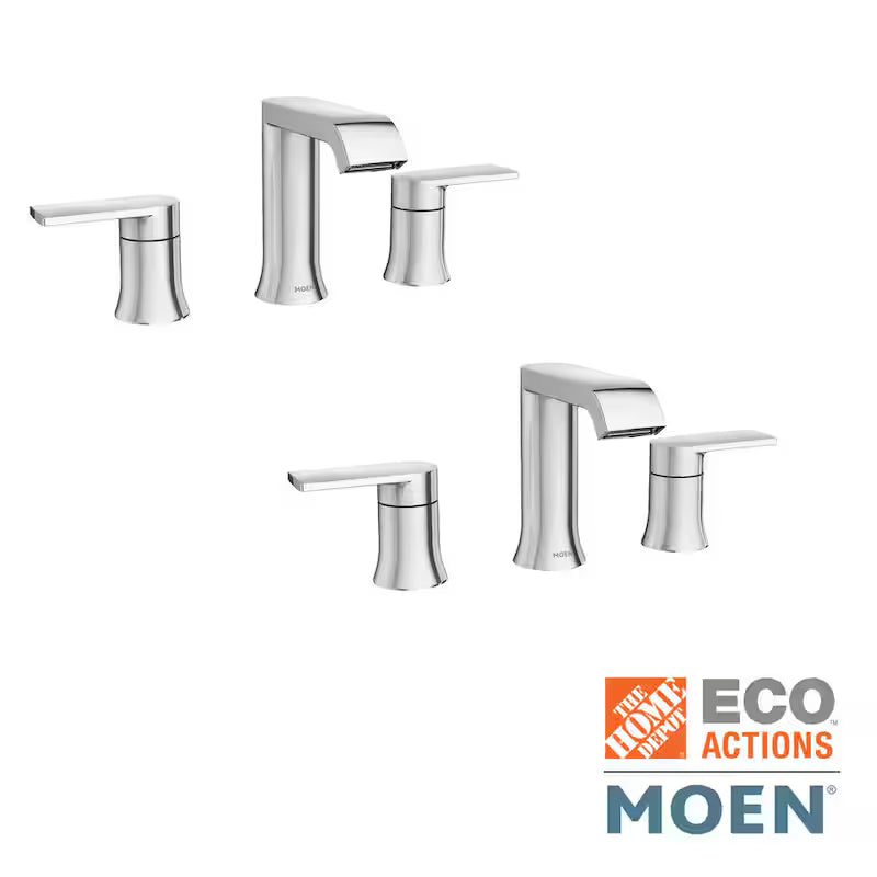 8 in. Widespread Double Handle Bathroom Faucet in Chrome 2-Pack J768194