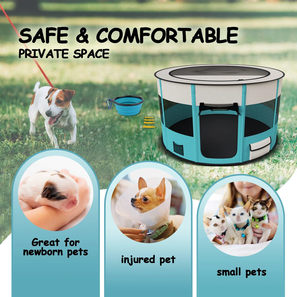 Large Foldable Pet Playpen with Carrying Case T834