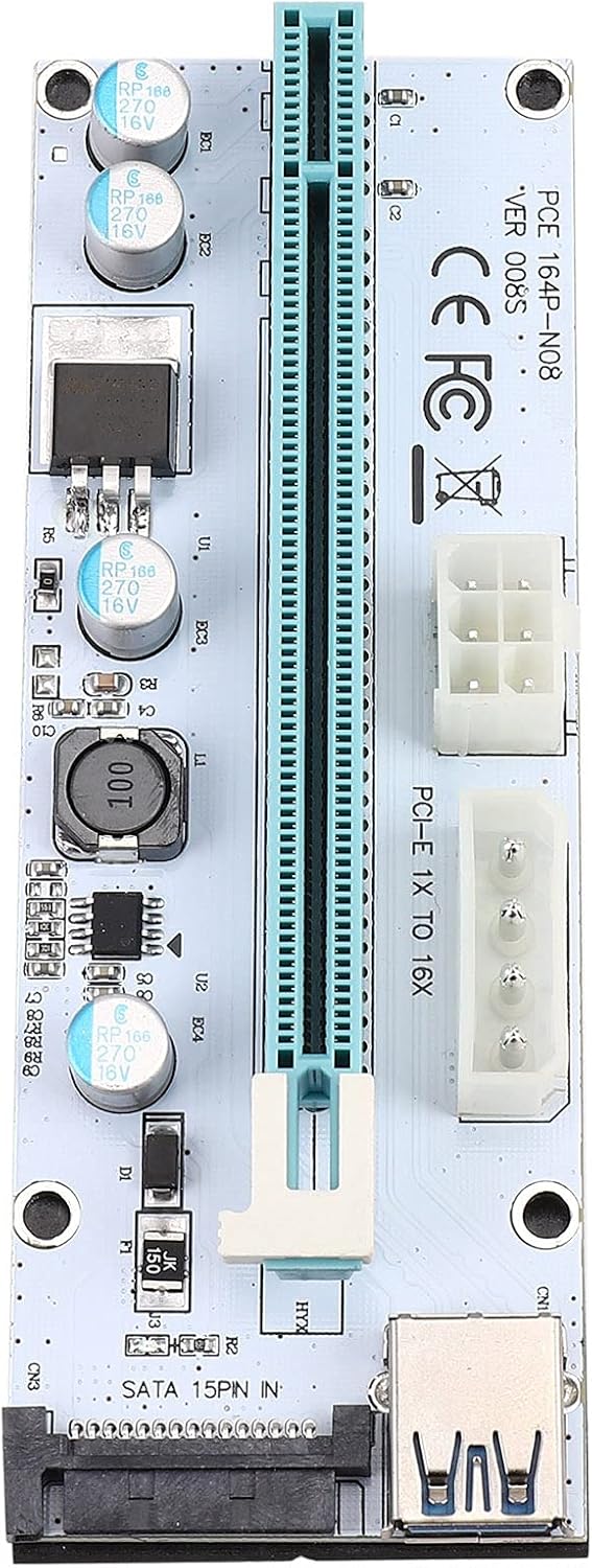 Pci-E Riser Express 1X to 16X USB 3.0 Extension Cable Pack of 2 T129696