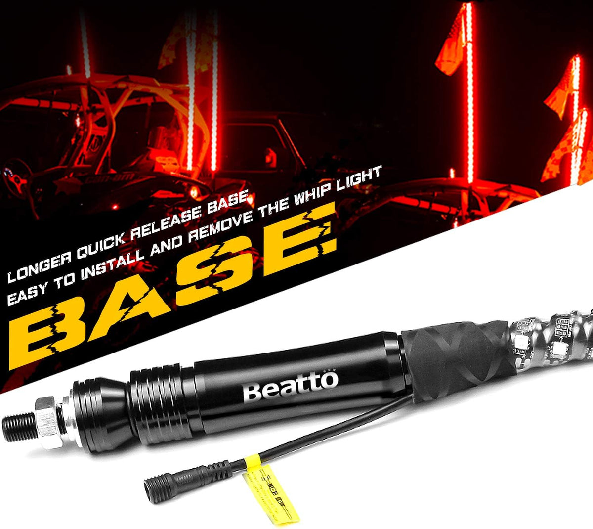 2 Pack LED Whips Light with Remote and App Control A64111
