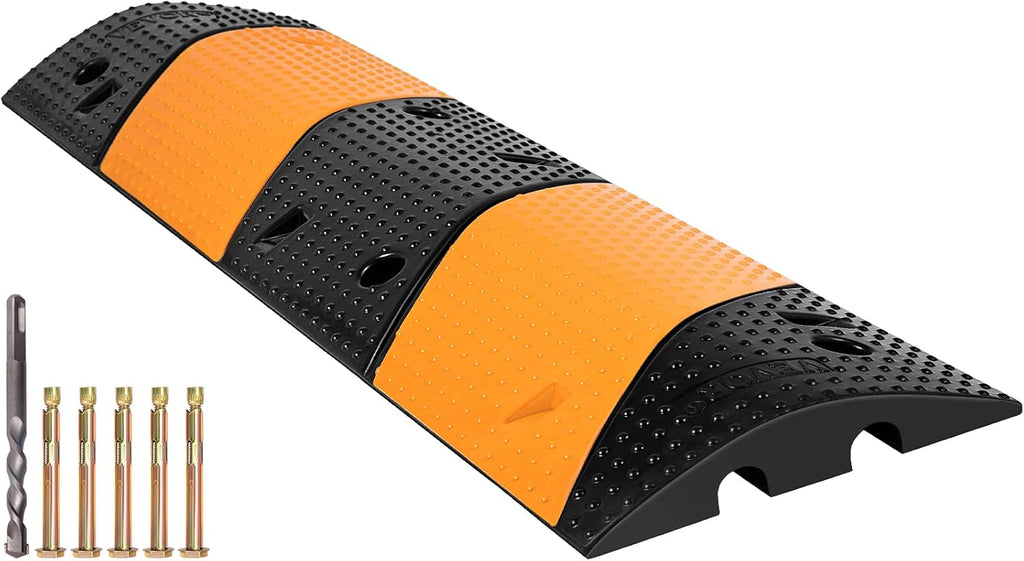 Rubber Speed Bump, 2 Channel, 40 Long, 22000 LBS Load Capacity, Pack of 2 W478848