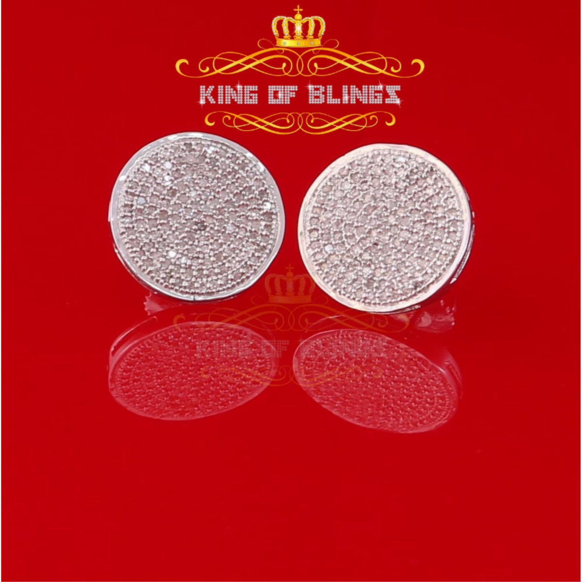 925 Sterling Silver White Hip Hop Stud Earrings N557319