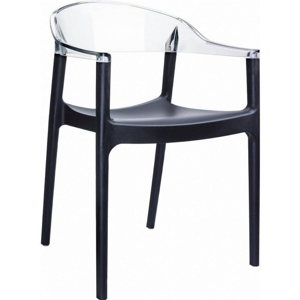 Black Transparent Dining Chair, Set of 4 J11502