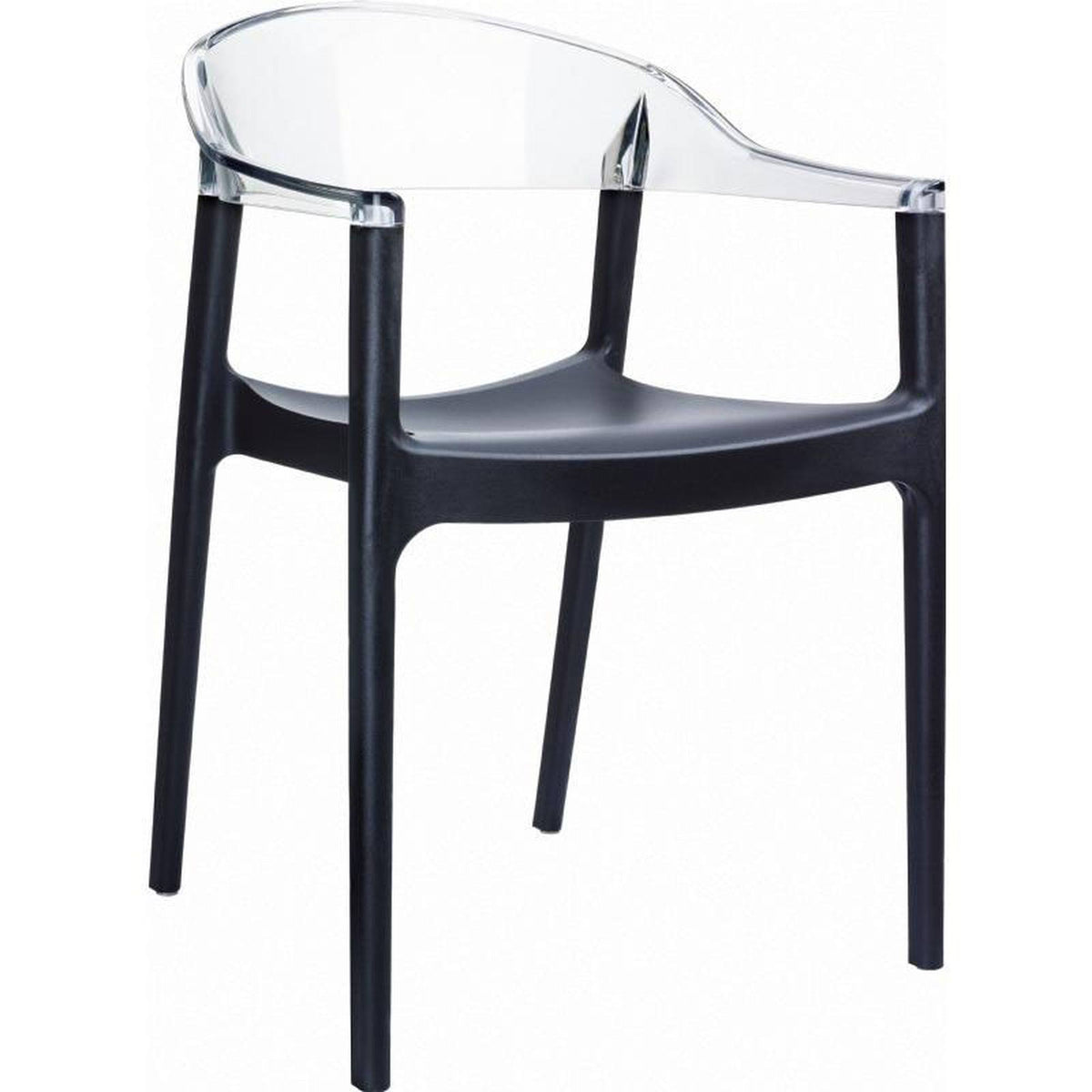 Black Transparent Dining Chair, Set of 4 J11502