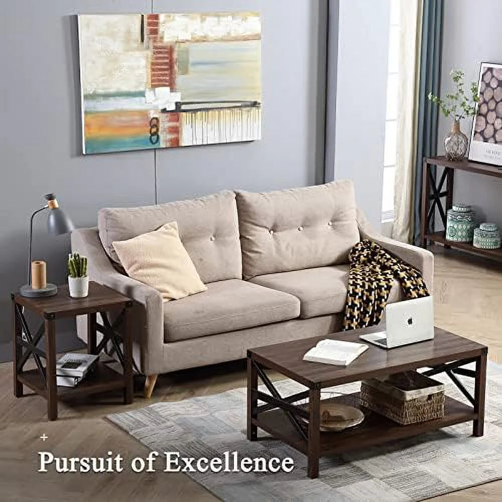 Rustic Wood End Table I64717