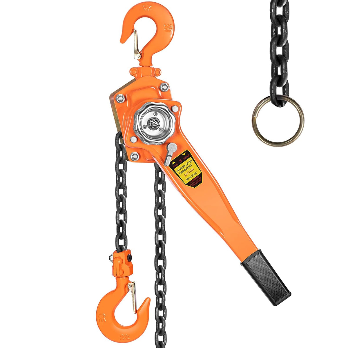 Lever Chain Hoist 1-1/2 Ton Capacity 10 Feet with 2 Hooks J471
