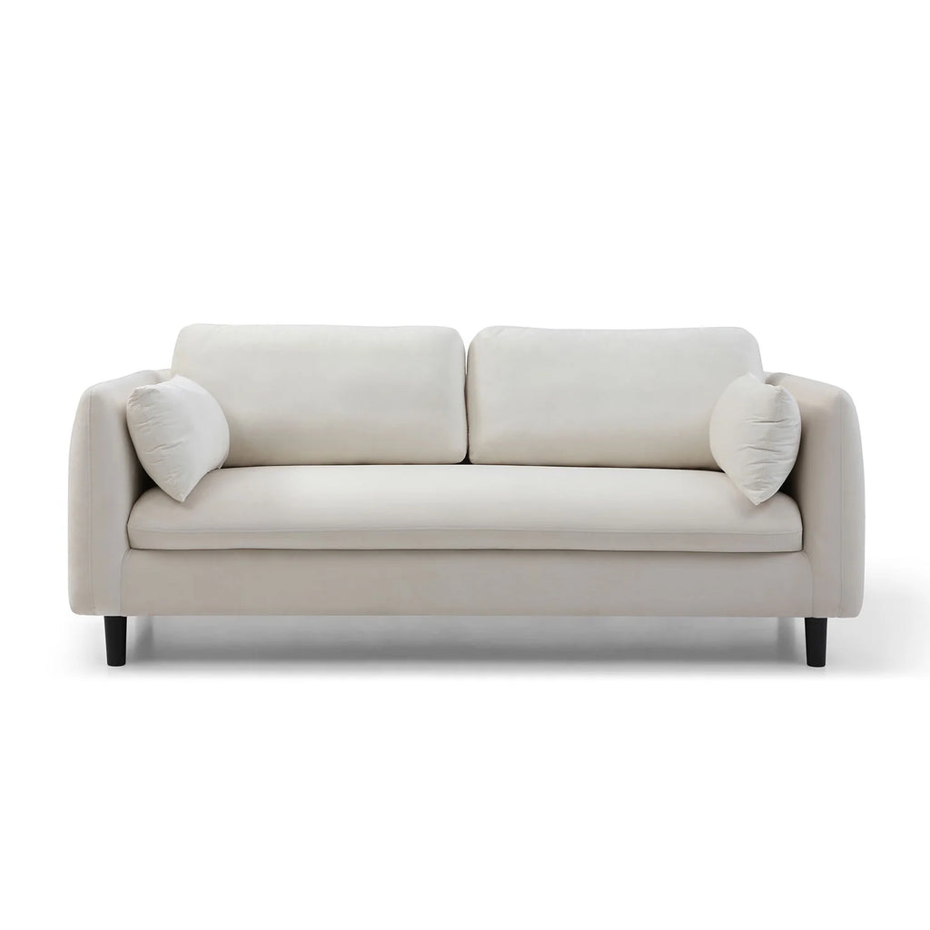 Beige 2-Seat Upholstered Loveseat Sofa U4896