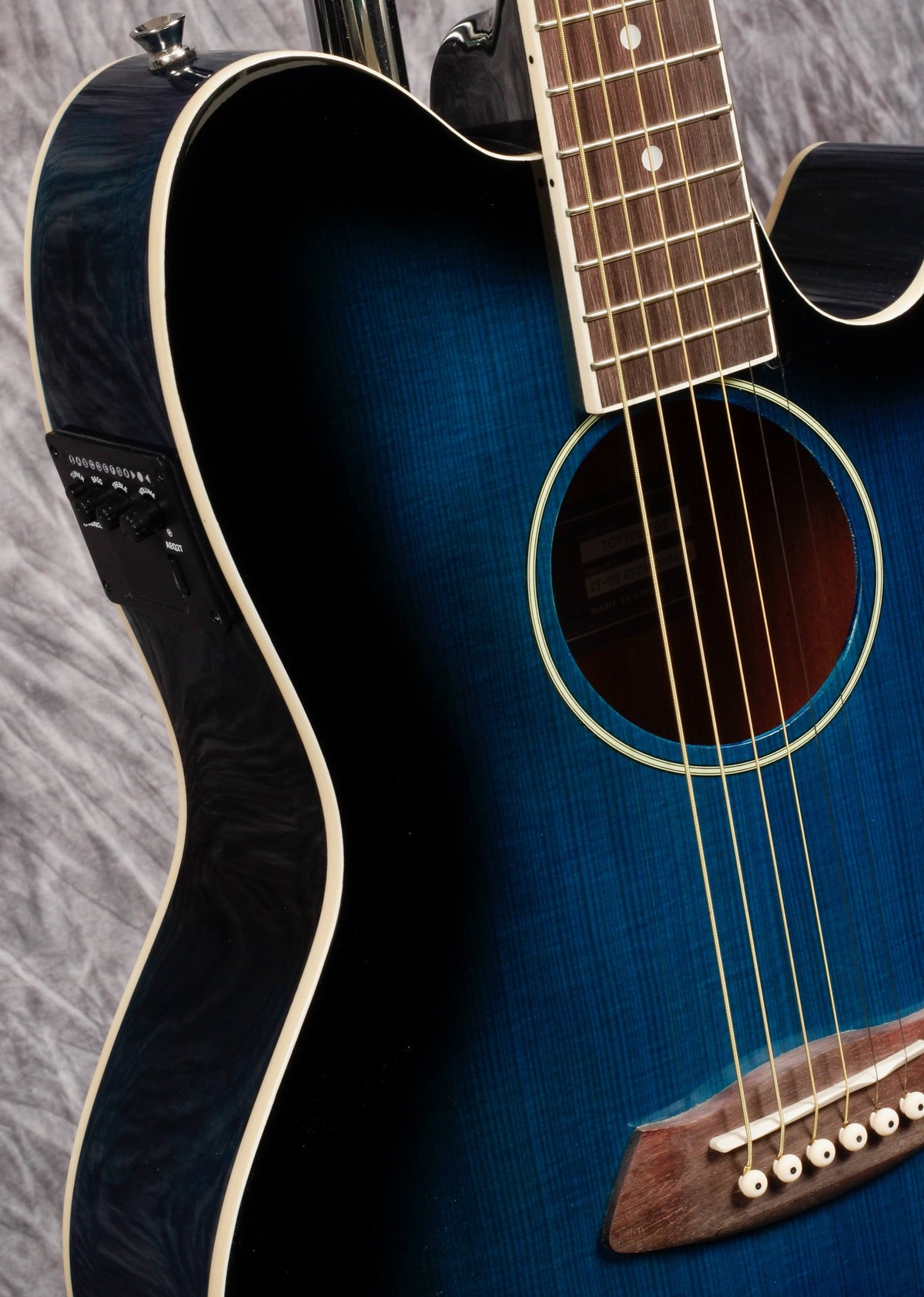 Transparent Blue Sunburst Acoustic Electric Guitar B436558