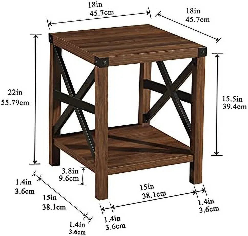 Rustic Wood End Table I64717