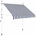 Manual Retractable Awning 78.7" Blue and White Stripes Z6591