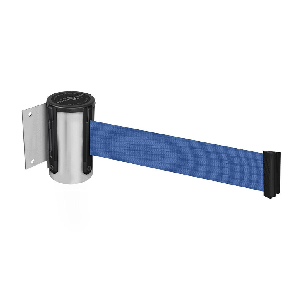 Chrome Belt Barrier with Blue Belt K282