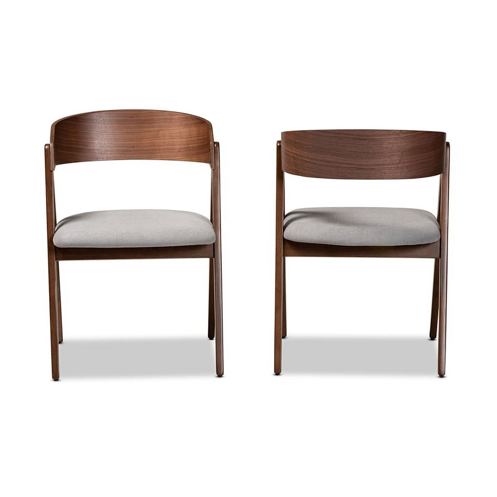 Grey and Brown Finished Wood 2-Piece Dining Chair Set Y643362