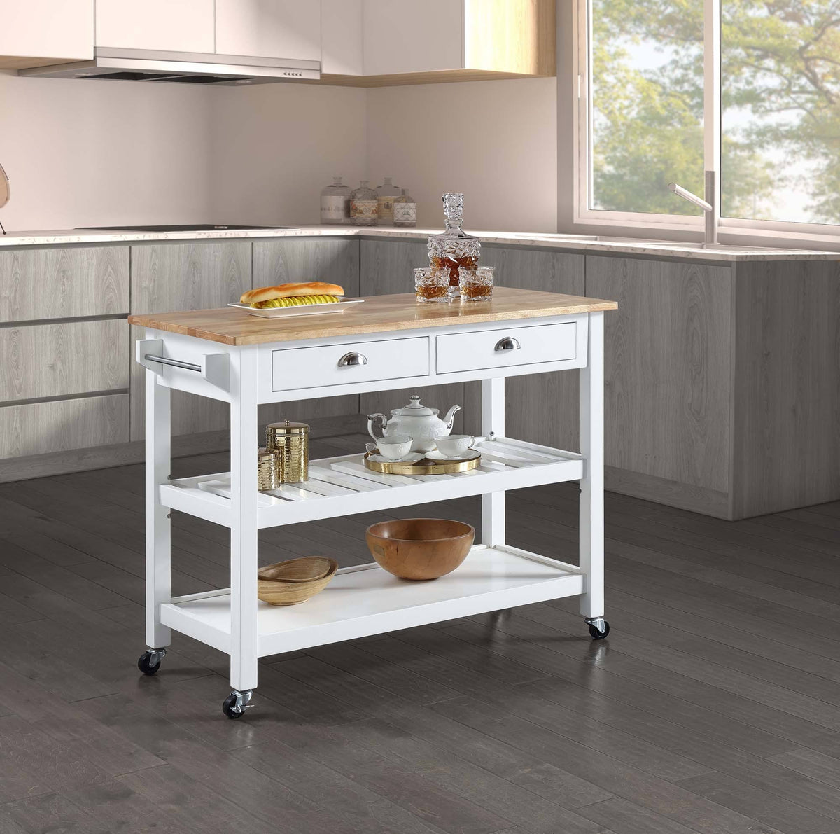 Butcher Block Top Kitchen Cart C2134