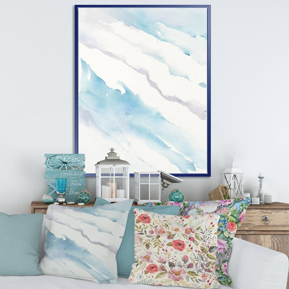 White Framed Canvas W41933