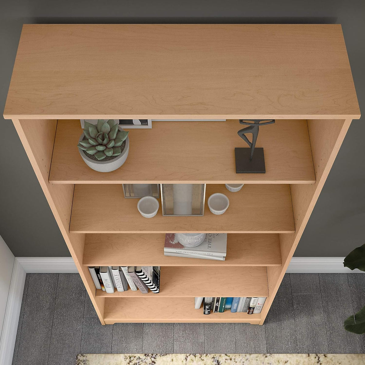 Natural Maple 5 Shelf Bookcase F162073