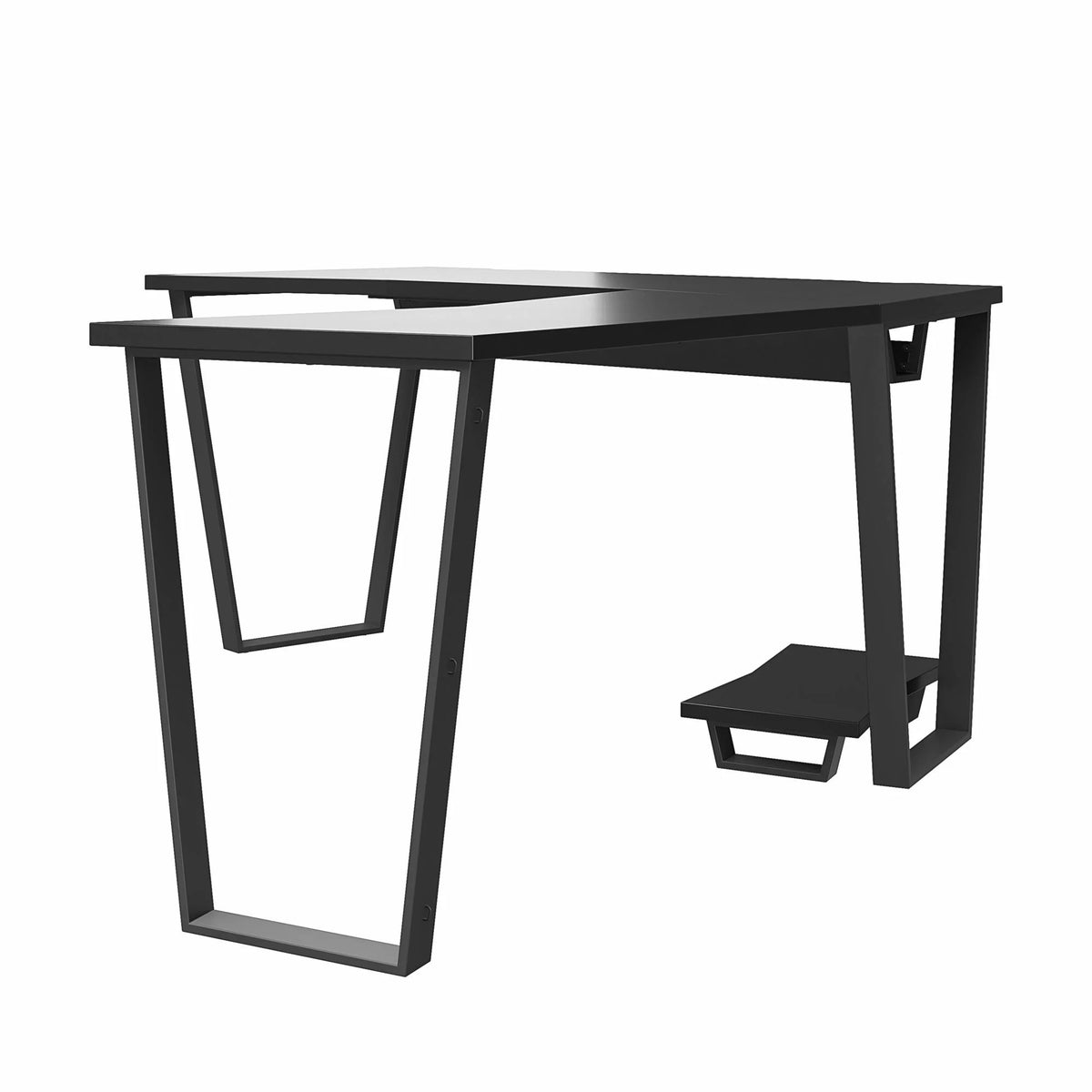 Black Gaming L Desk with CPU Stand Q1654