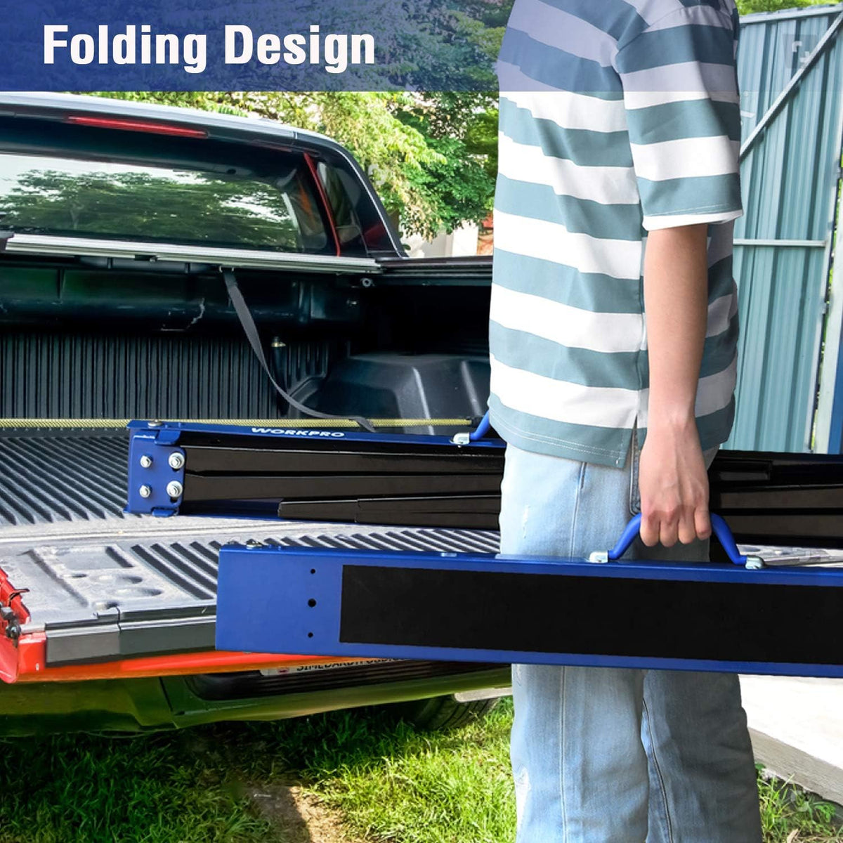 Portable Folding Sawhorse, 1000 lb. Weight Capacity, 2 Pack L34340