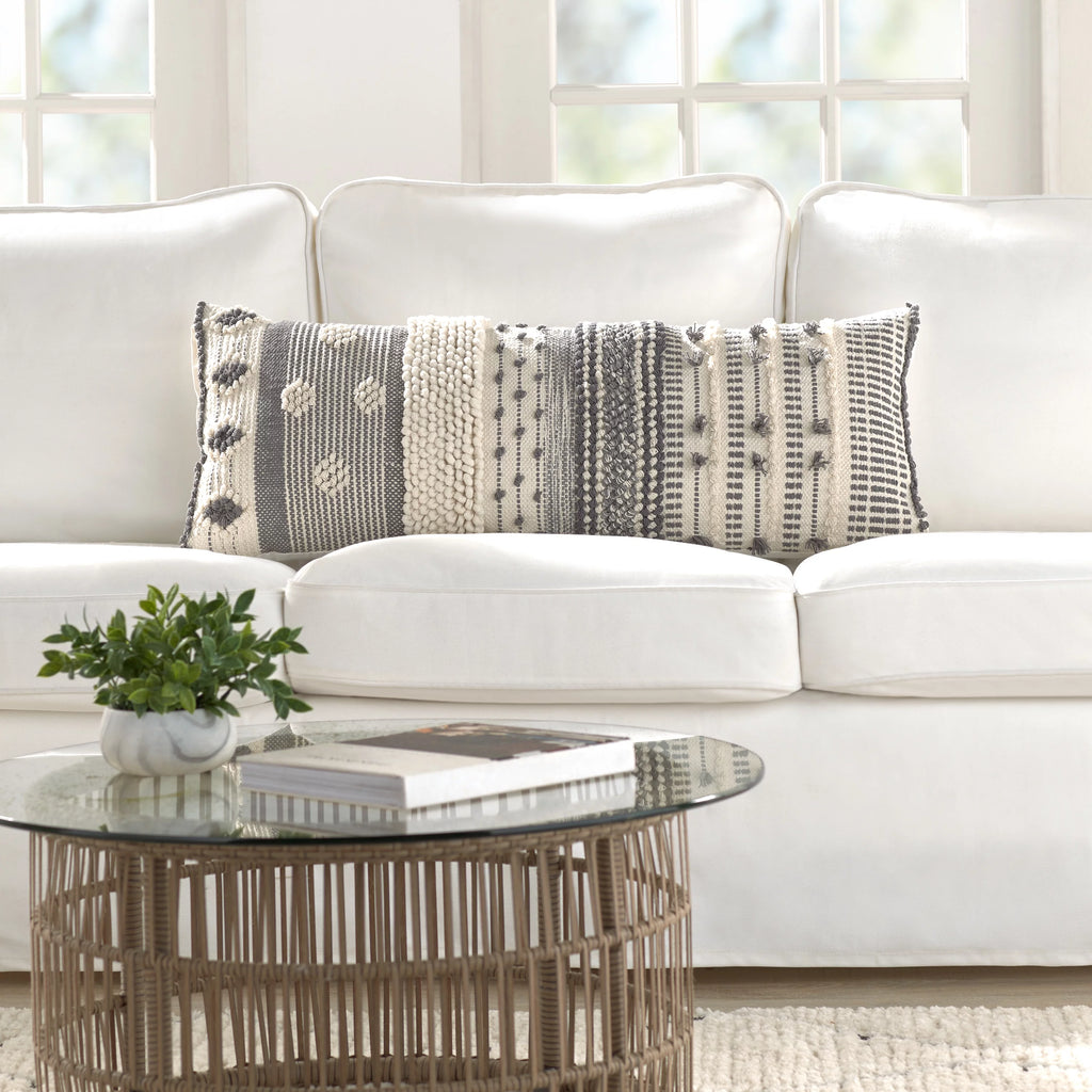 Gray Oversized Oblong 14" x 36" Pillow X8378