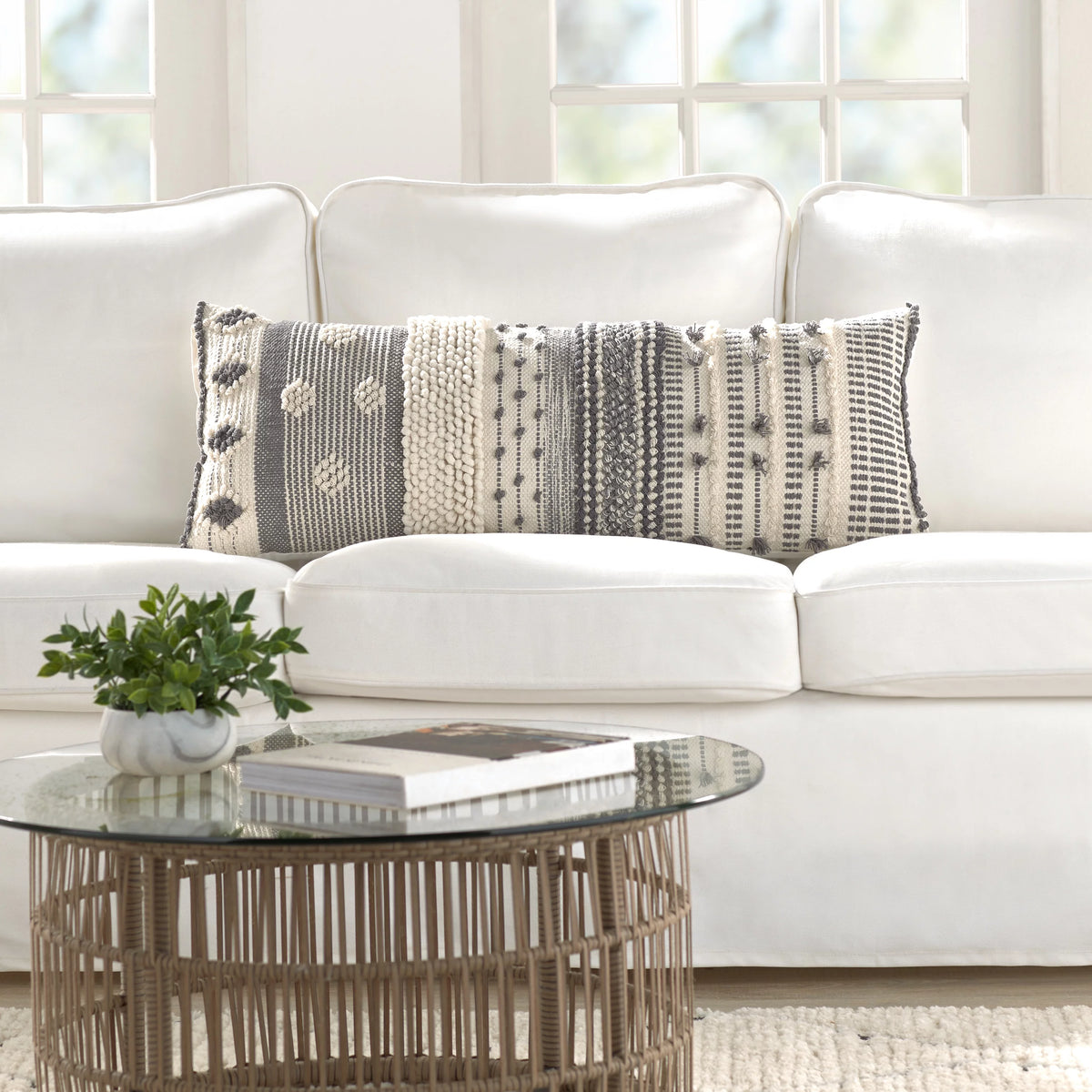 Gray Oversized Oblong 14" x 36" Pillow X8378